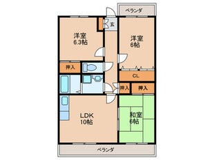 サンヒルズマンションの物件間取画像